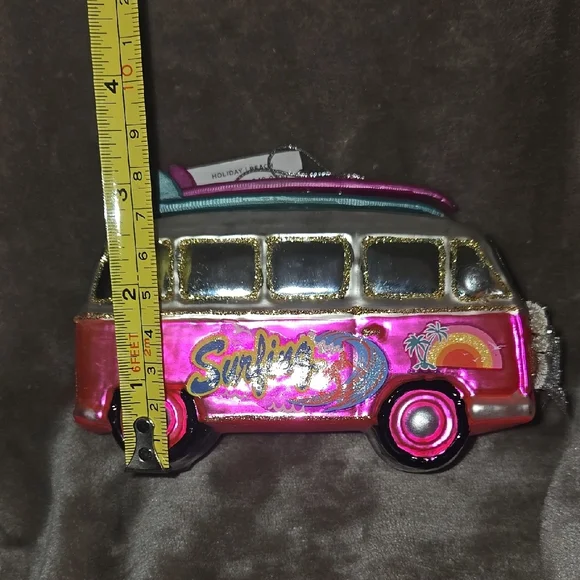 🔥 2/$9 or 3/$13 Pink Surfing Van Ornament - Picture 2 of 6
